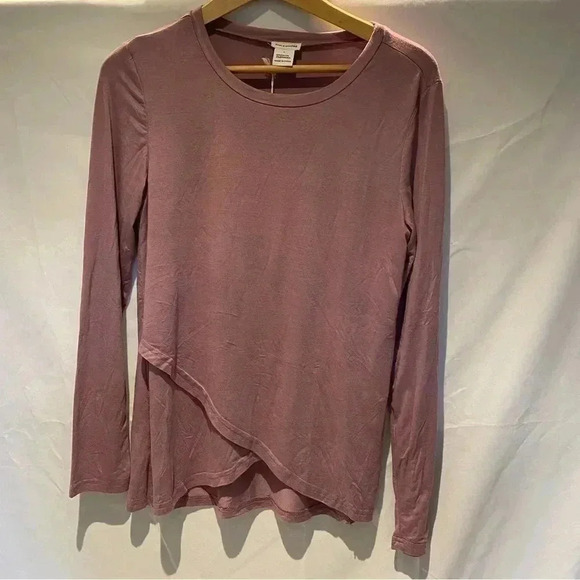 Pret-a-porTEE long sleeve cross front tee, lavender L NWT - Picture 1 of 3